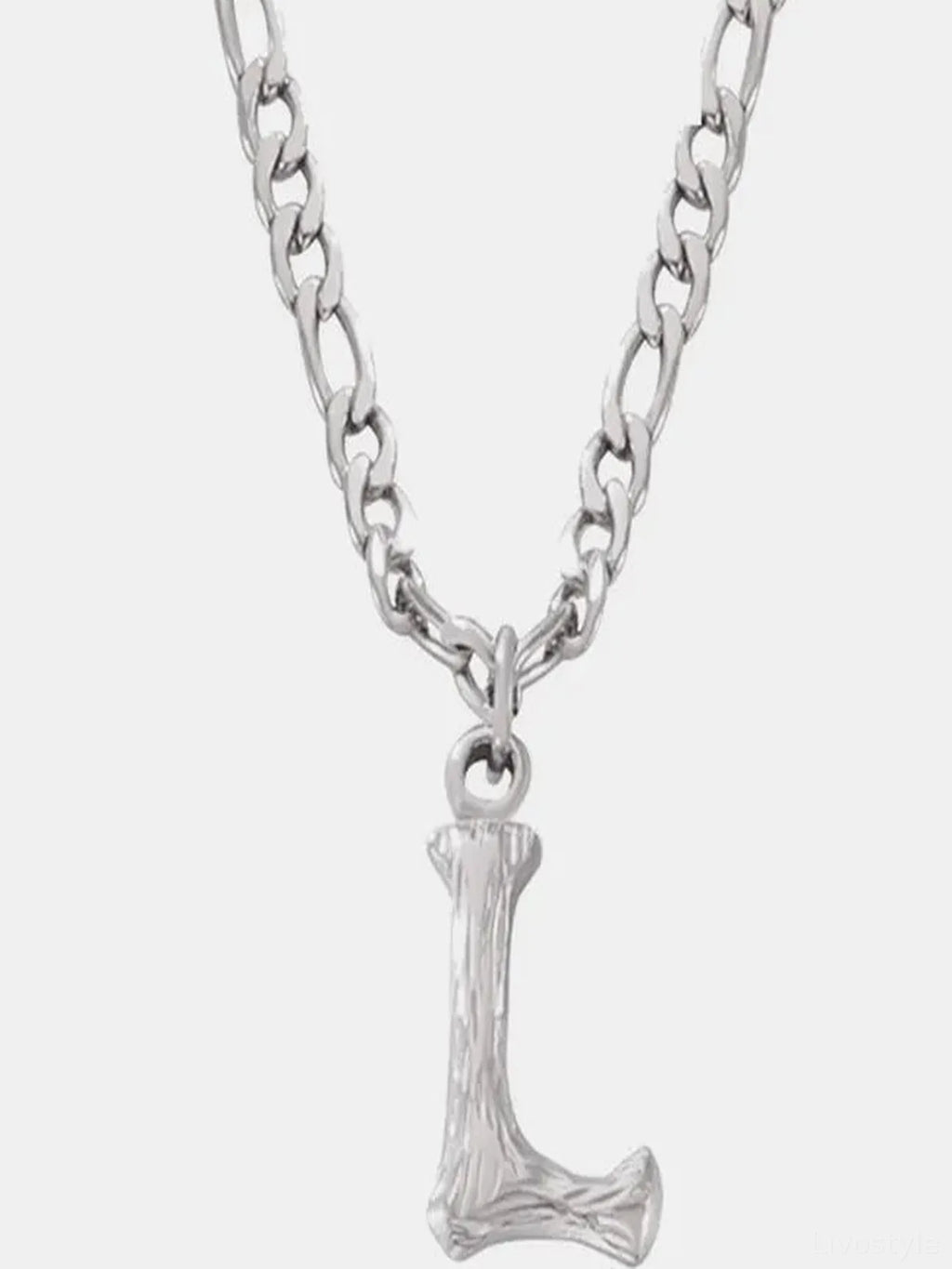 Titanium Steel Initial Letter Pendant Necklace