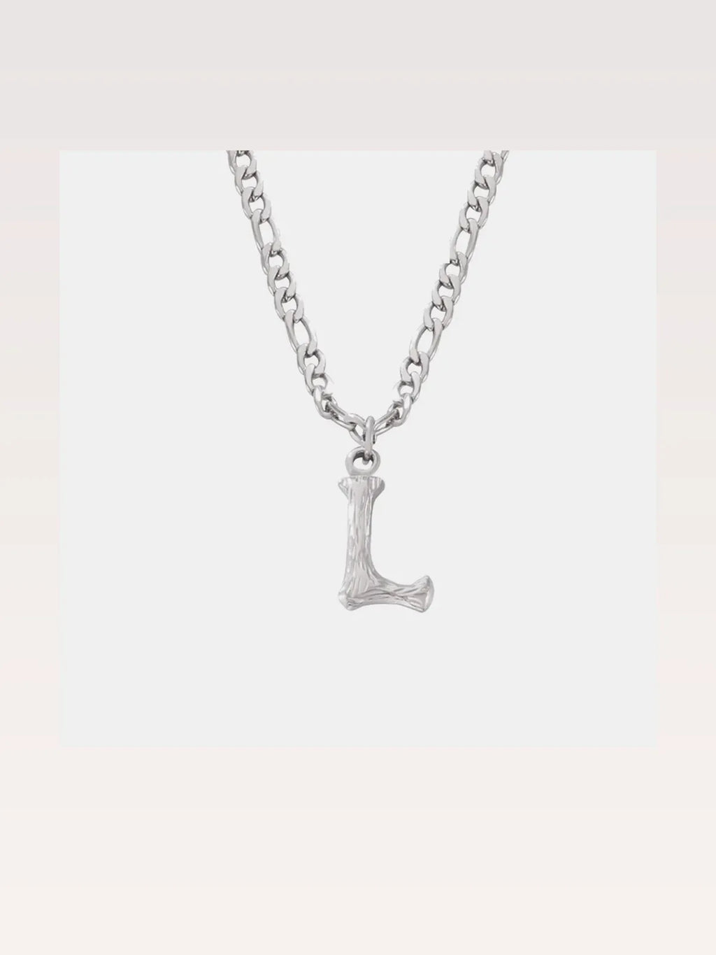 Titanium Steel Initial Letter Pendant Necklace