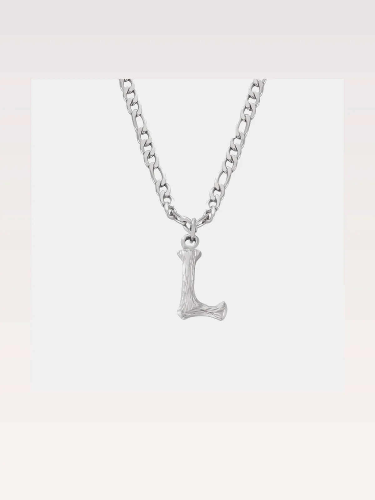 Titanium Steel Initial Letter Pendant Necklace