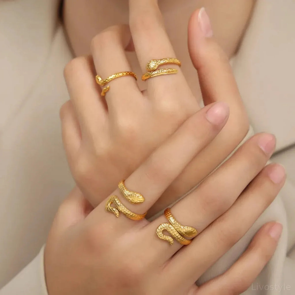 Titanium Steel Snake Bypass Ring