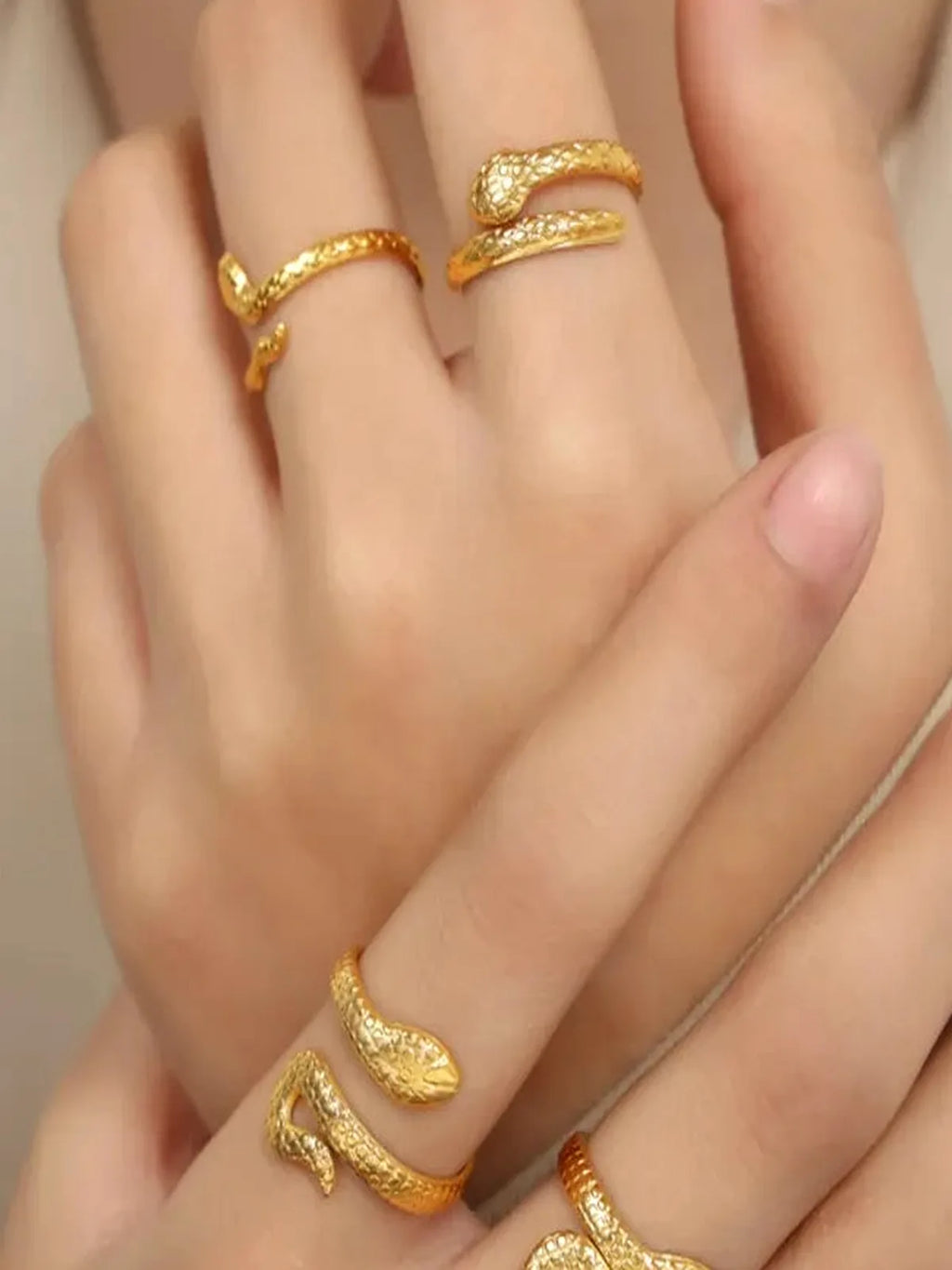 Titanium Steel Snake Bypass Ring