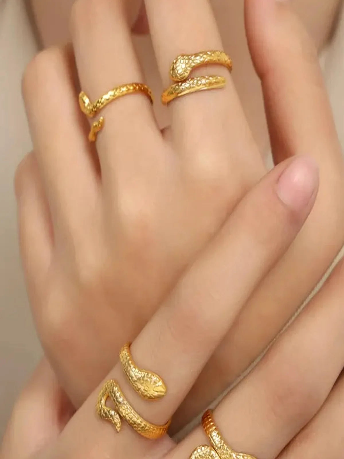 Titanium Steel Snake Bypass Ring