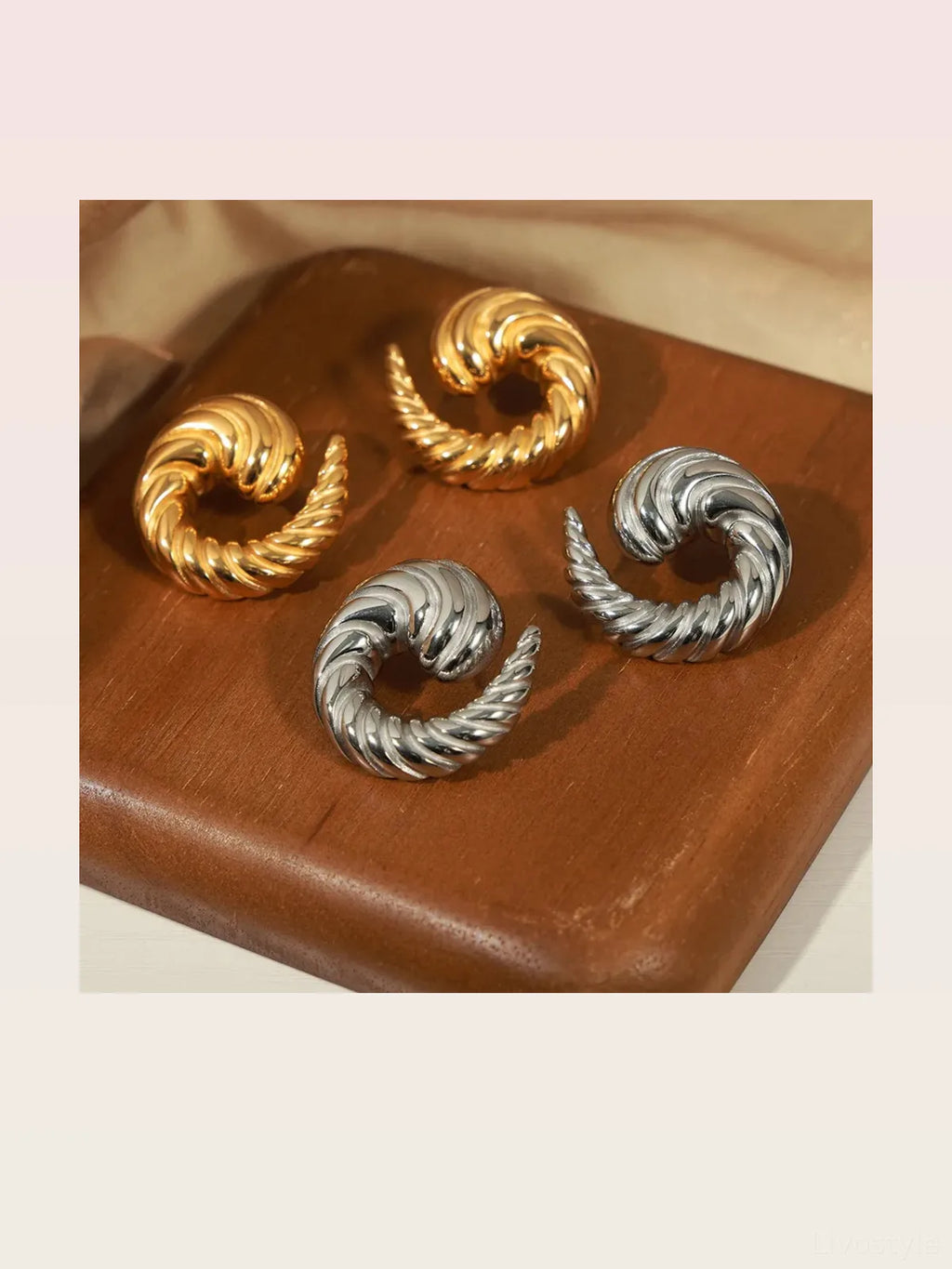 Titanium Steel Spiral Shape Stud Earrings