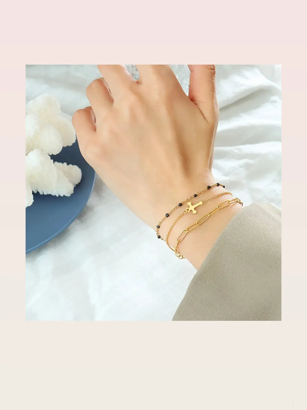 Titanium Steel Three-Layered Chain Bracelet