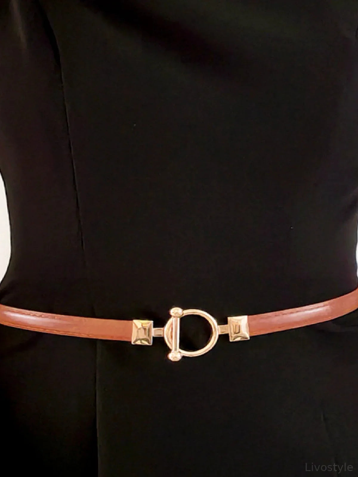 Toggle Buckle Skinny PU Belt