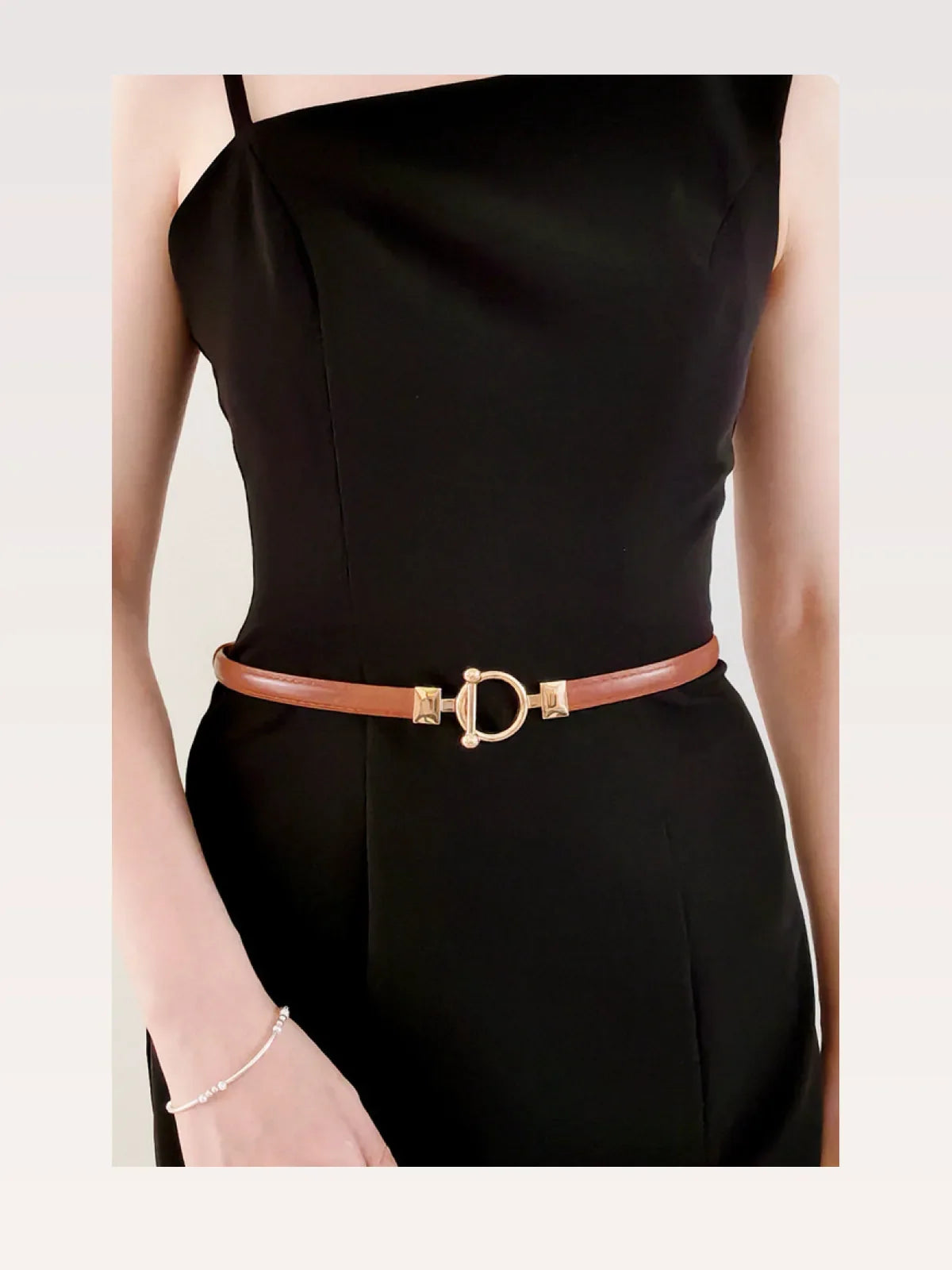 Toggle Buckle Skinny PU Belt