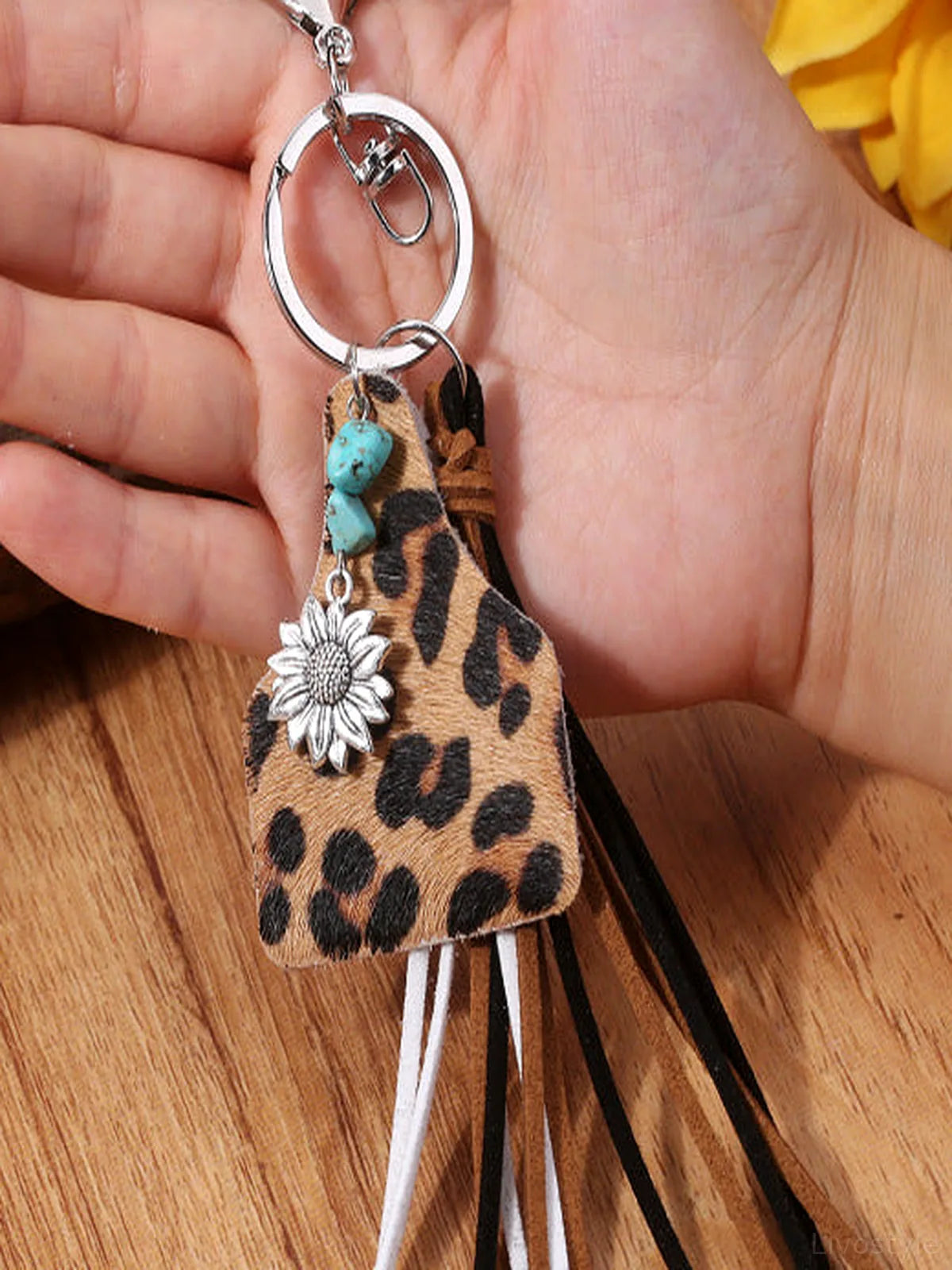 Turquoise Fringe Detail Key Chain