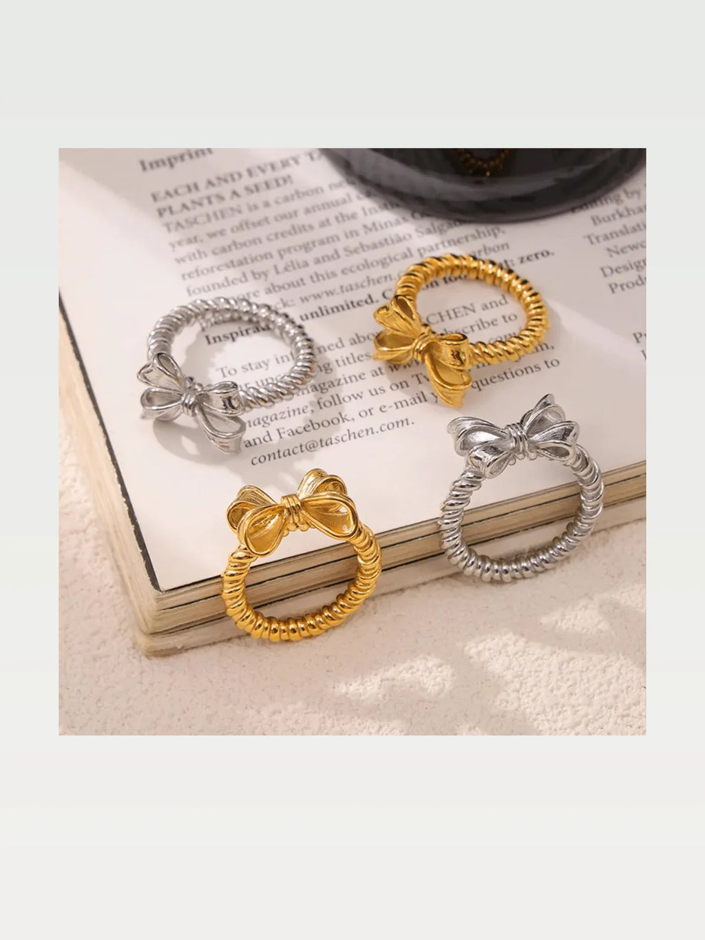Twisted Titanium Steel Bow Ring