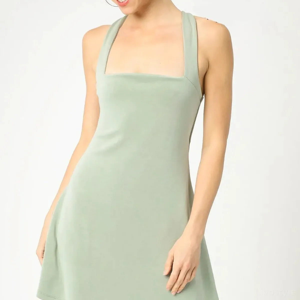 Crisscross Square Neck Active Dress