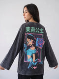 Unisex Oversize Washed T-Shirt Long Sleeve Cotton