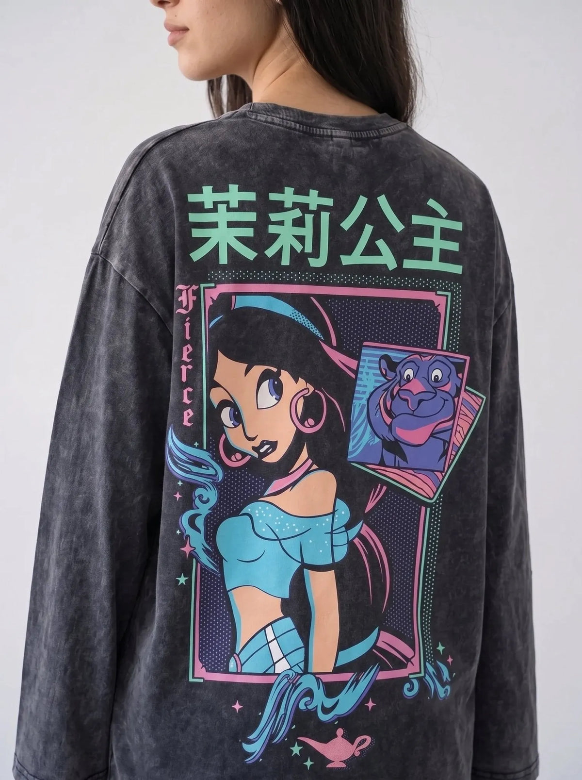 Unisex Oversize Washed T-Shirt Long Sleeve Cotton
