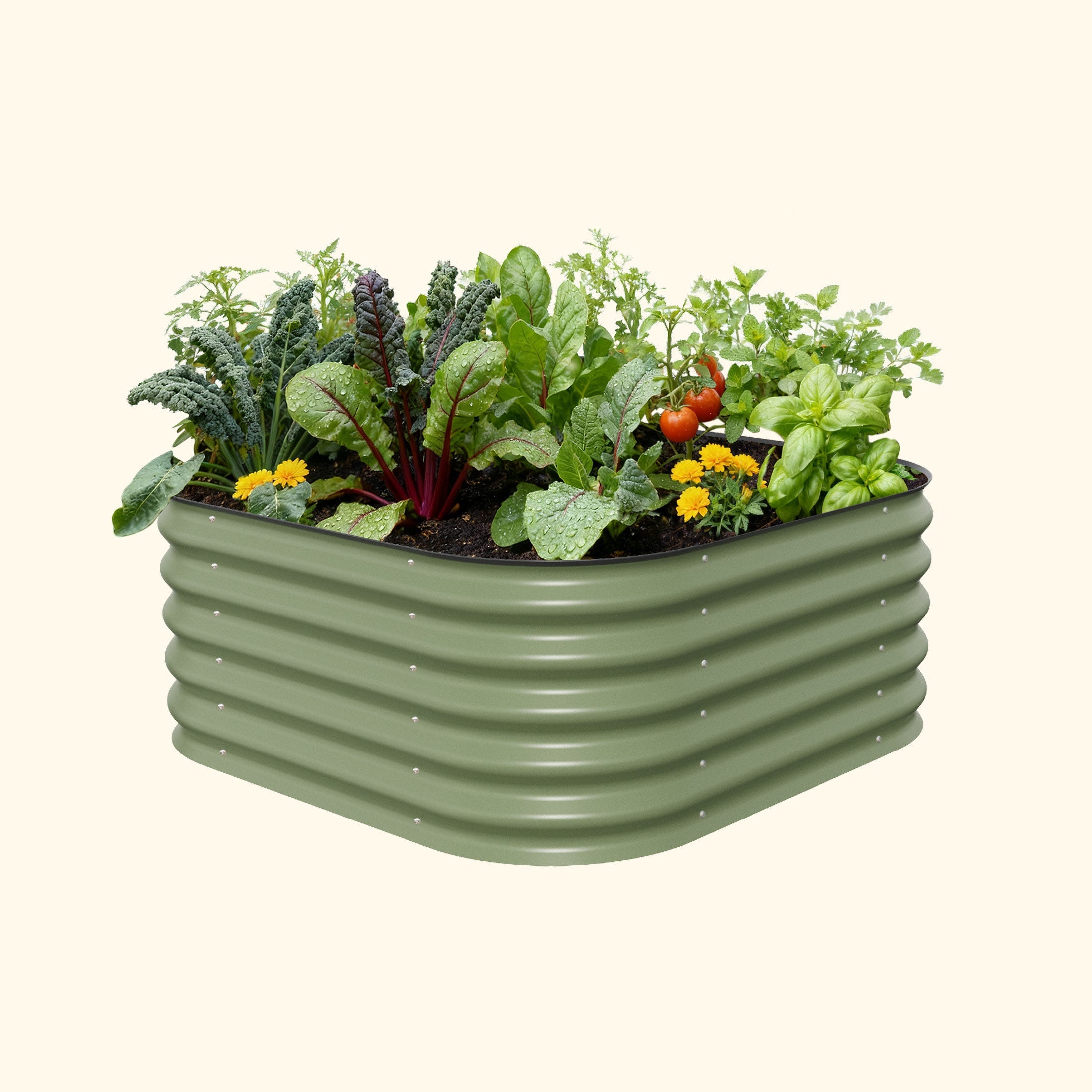 17" Tall 4 In 1 Small Modular Metal Raised Garden Bed Kit
