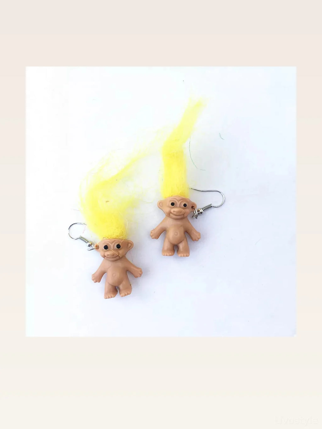 Whimsical Troll Doll Dangle Earrings