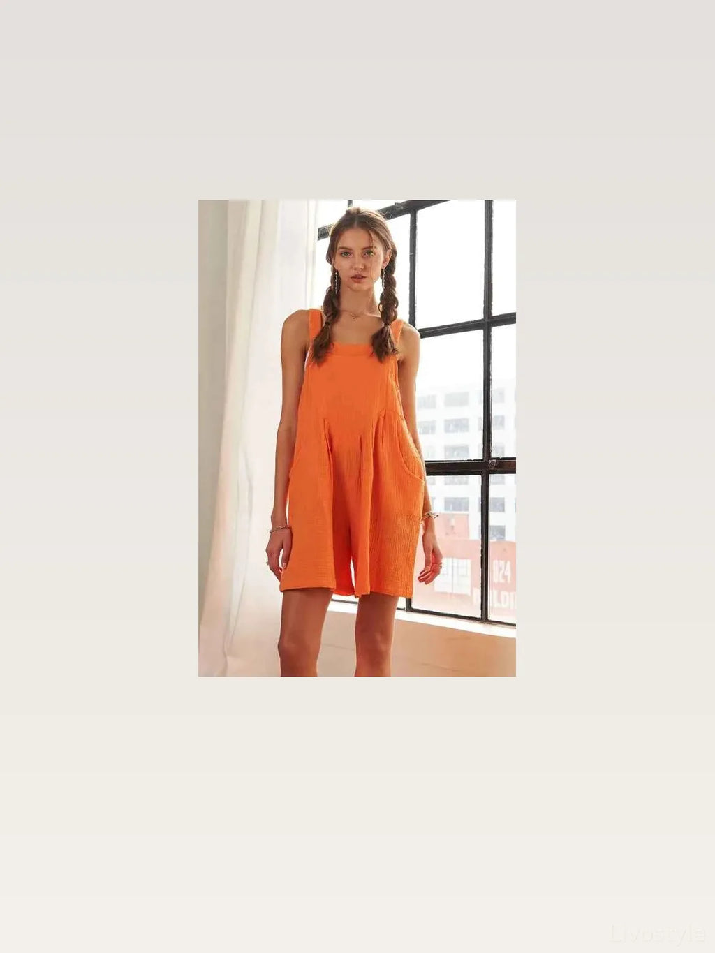 Wide Leg Cotton Overall Romper