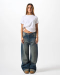 Women's Baggy Folded Mid-Waist Jeans