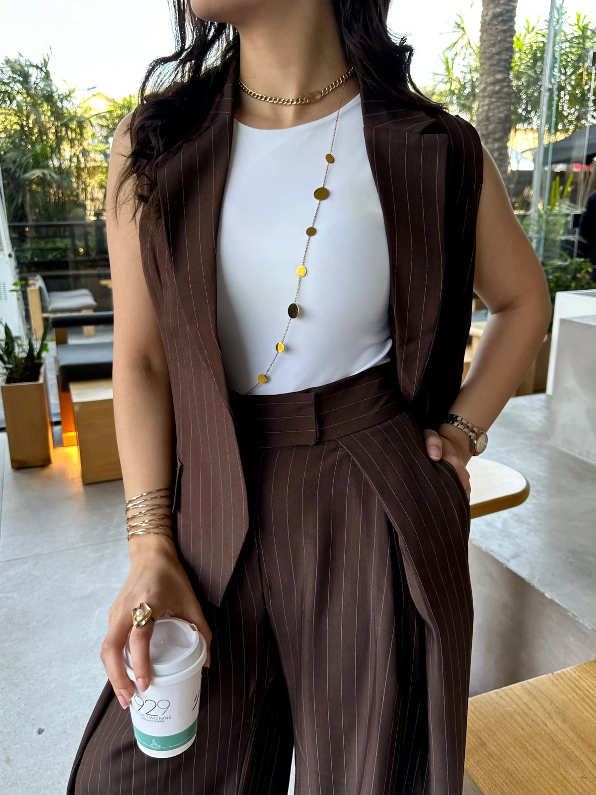 Women's Casual Linen Vest and Pants Two-Piece Set