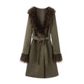 Women's Casual Mid-Length Trench Coat with Bow