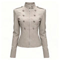 Women's Casual Retro Double-Breasted Napoleon Jacket Coat