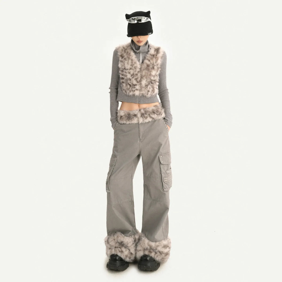 Women's Casual Retro Velvet Loose Straight Trousers