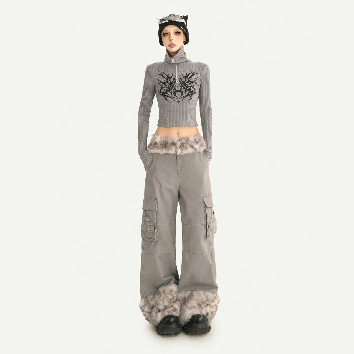 Women's Casual Retro Velvet Loose Straight Trousers