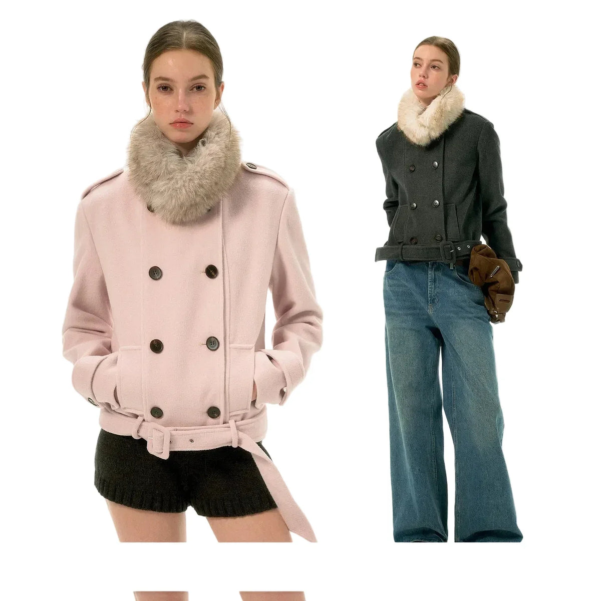 Women's Casual Short Woolen Jacket Coat
