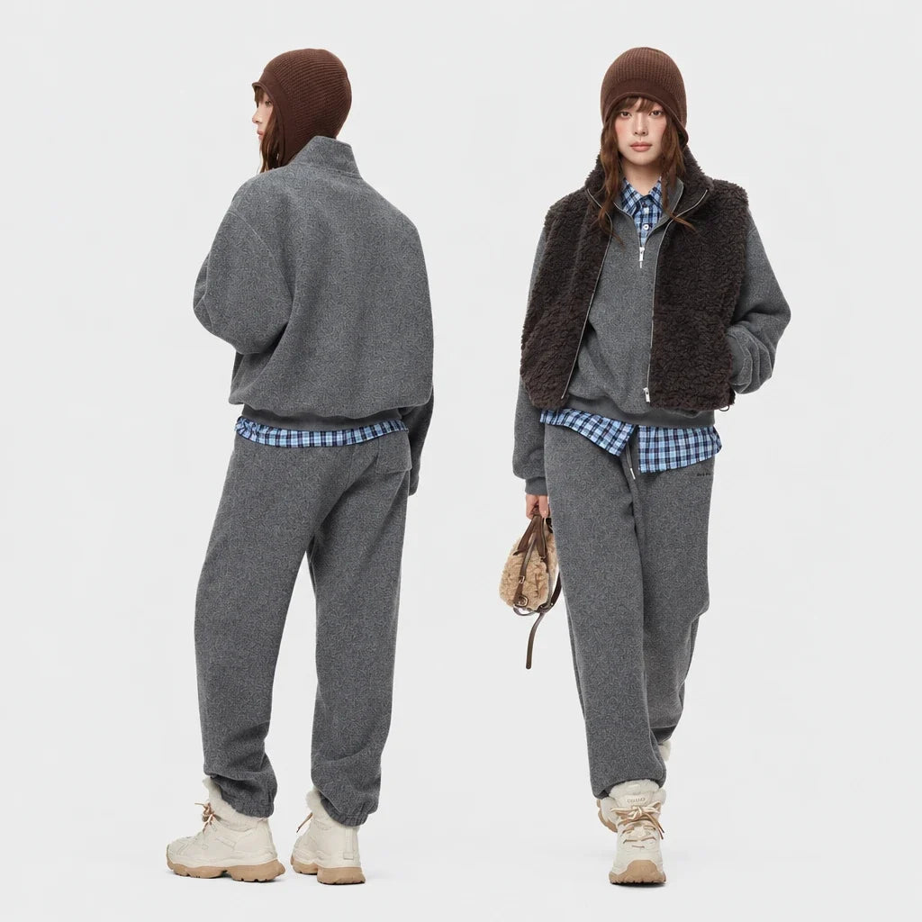 Women's Casual Sweatshirt and Trousers Tracksuit Set