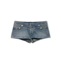 Women's Denim 2 Piece Set Stand Collar Cropped Jacket Shorts Outfit