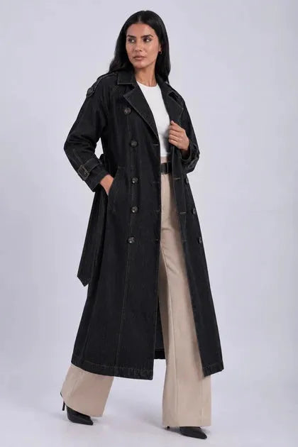 Women's Denim Trench Coat