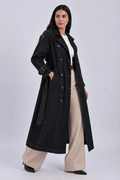 Women's Denim Trench Coat