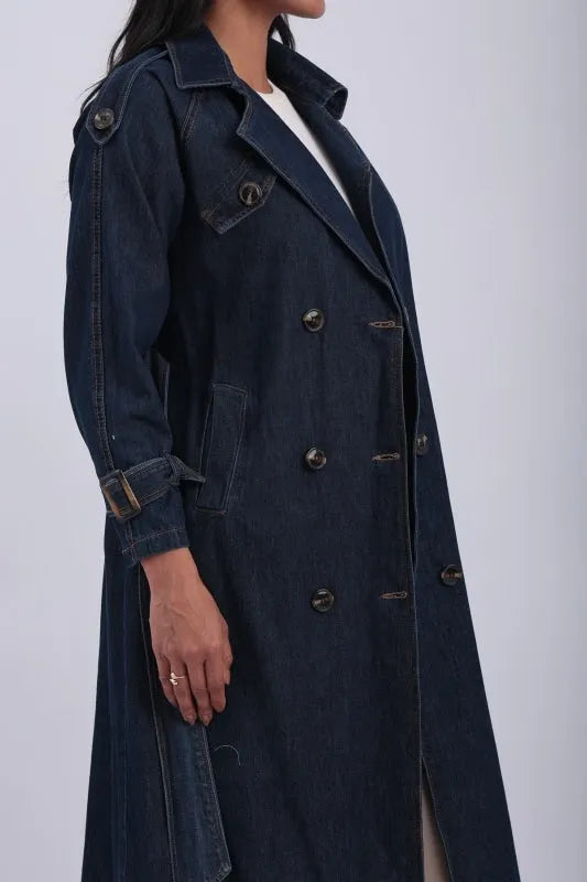 Women's Denim Trench Coat