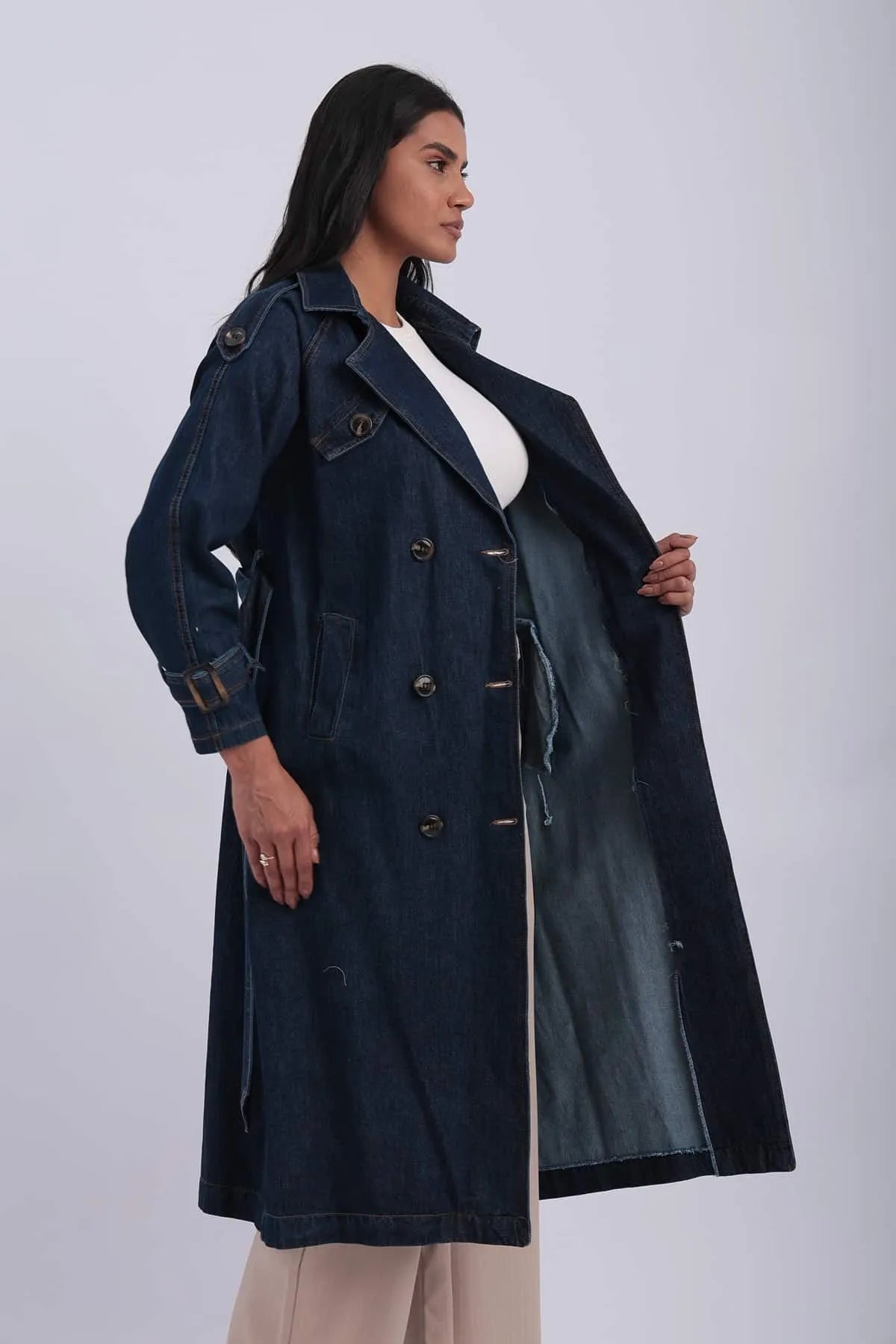Women's Denim Trench Coat
