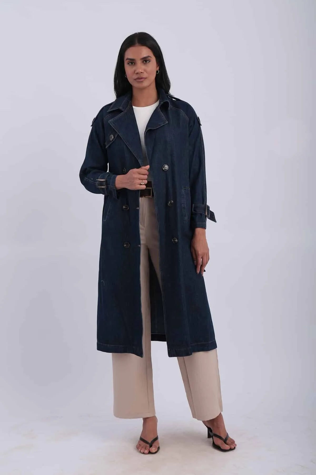 Women's Denim Trench Coat