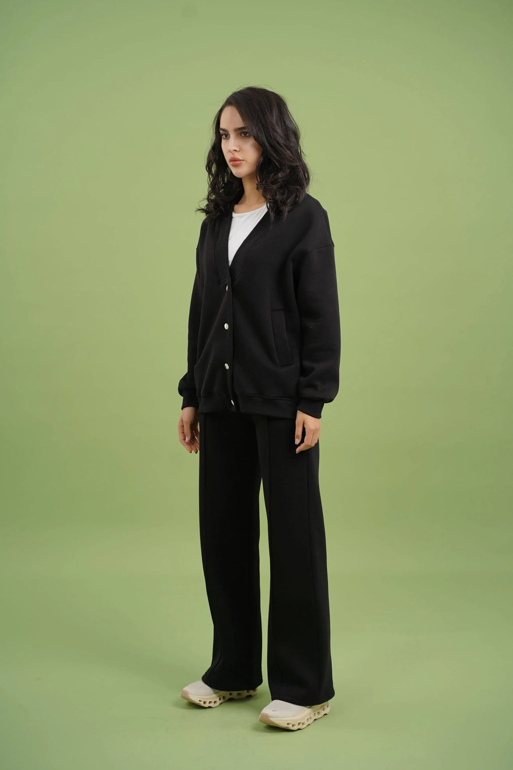 Women's Dropped Shoulder Button Set