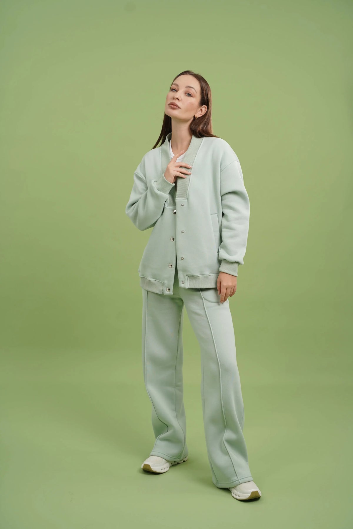 Women's Dropped Shoulder Button Set