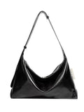 Women's Glossy PU Leather Slouchy Shoulder Bag