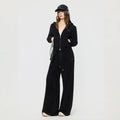 Women's Knitted Hooded Cardigan Jacket and Trousers Tracksuit Set
