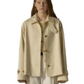 Women's Oversized Polo Collar Cotton Trench Coat Jacket