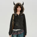 Women's Slim Fit Hooded Short Cardigan Jacket