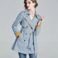 Women's Slim Fit Mid-Length Double Breasted Trench Coat