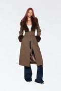 Women's Thickened Trench Coat with Removable Fitted Brace