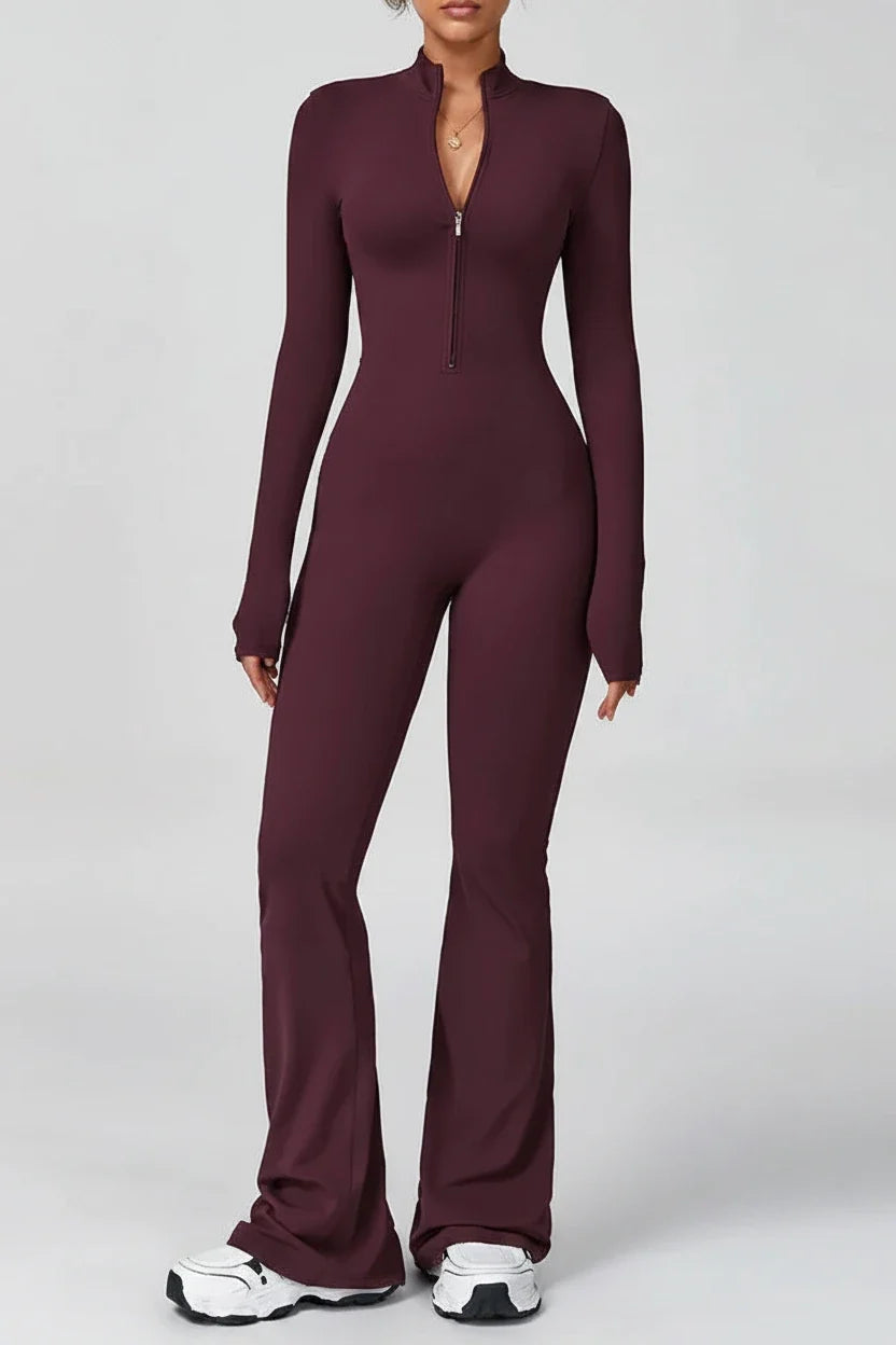 Women's Zipper Front Long Sleeve Tight Yoga Athletic Top
