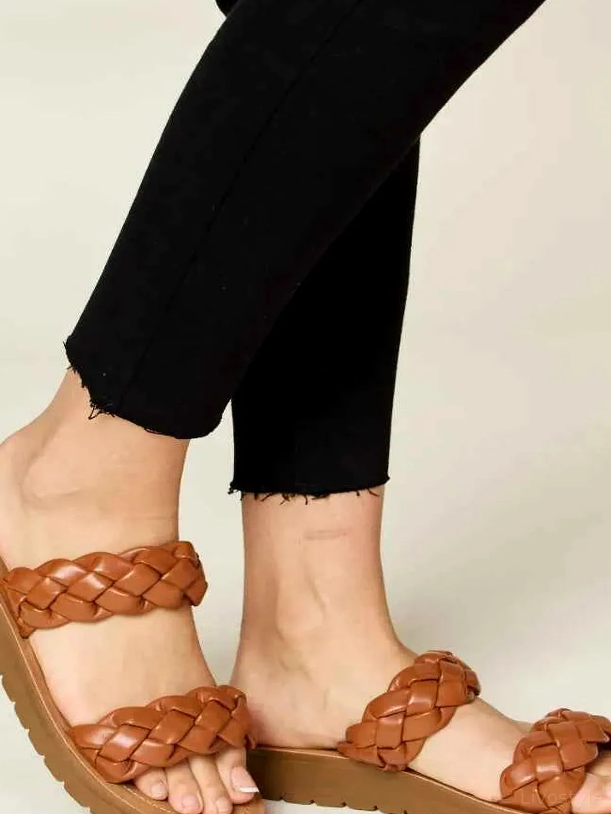 Woven Dual Band Platform Sandals