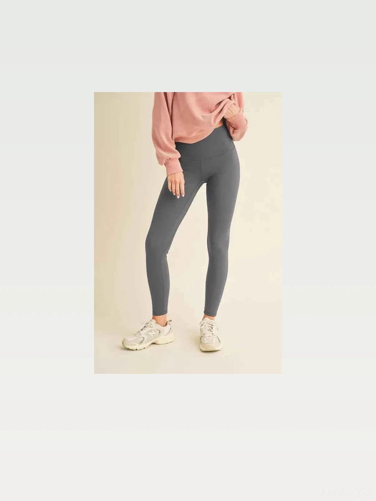 Gray Fleece Lined High Waisted Leggings