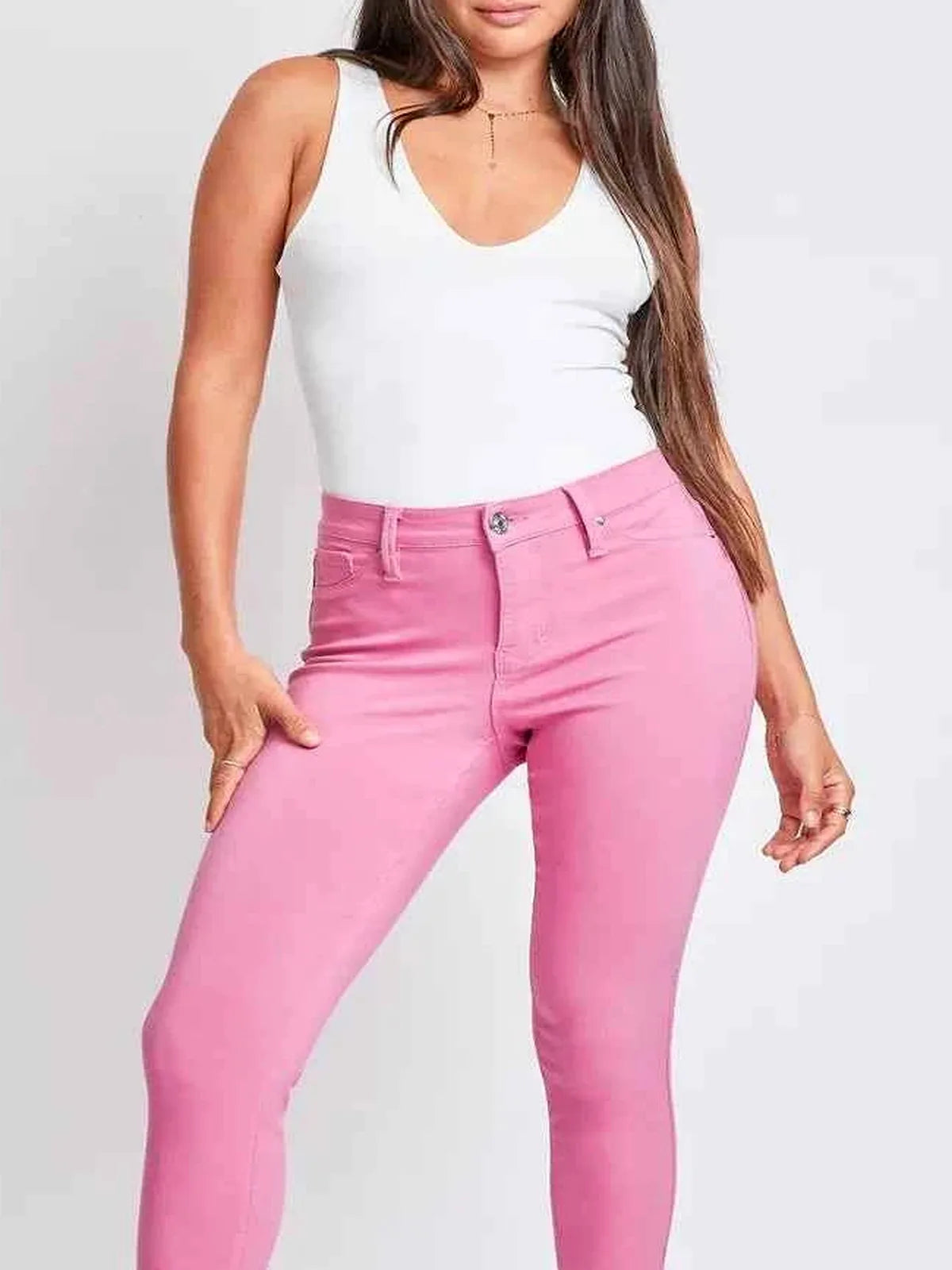 Hyperstretch Mid-Rise Ankle Skinny Pants