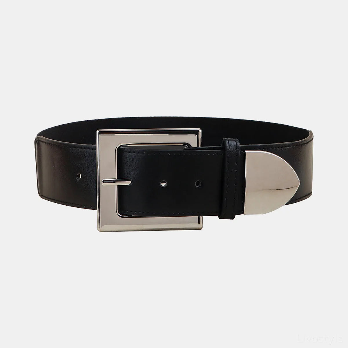 Square Buckle PU Leather Belt