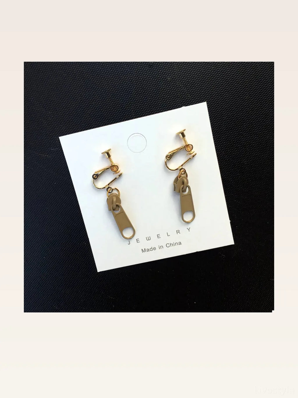 Zipper Dangle Clip-On Earrings